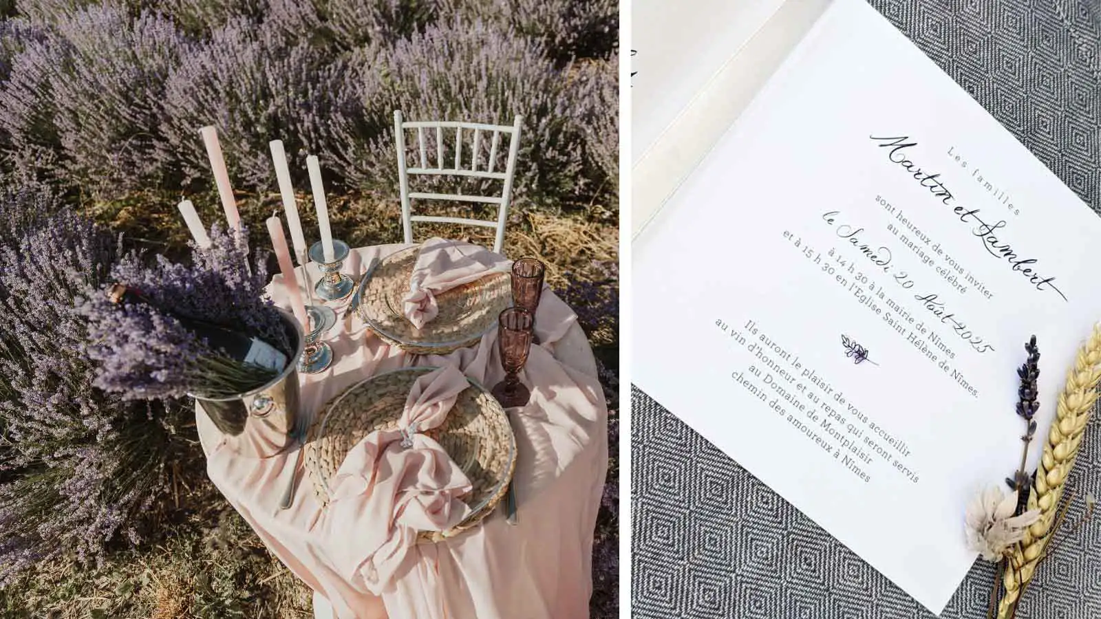 Faire-part de mariage theme sud de la france