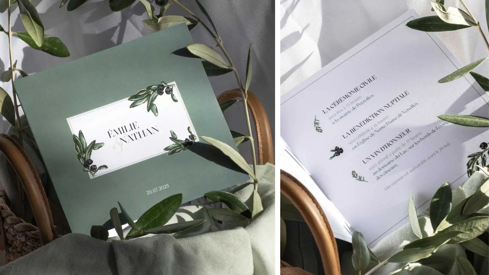 Faire-part de mariage olivier