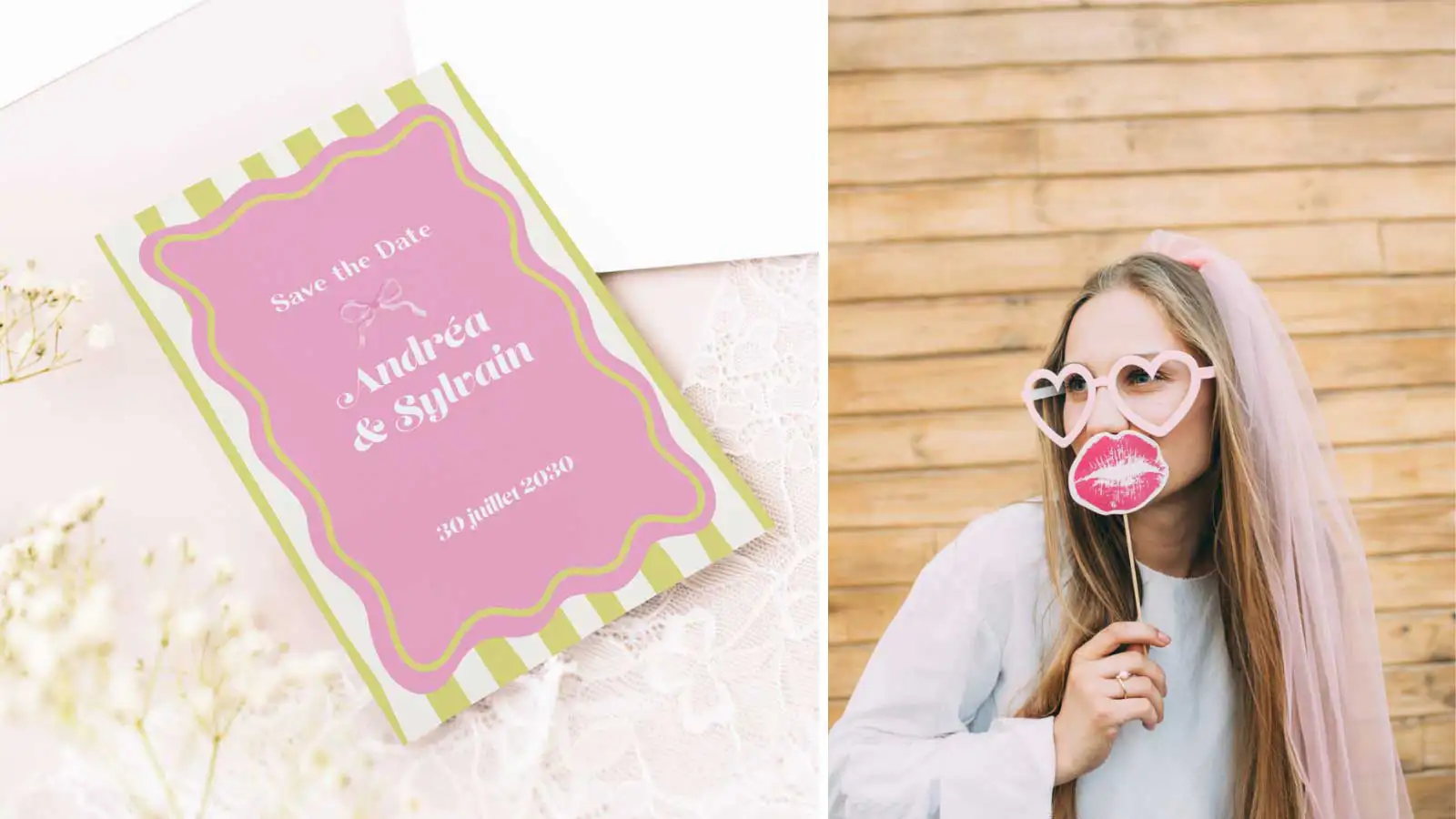 Faire-part de mariage flashy